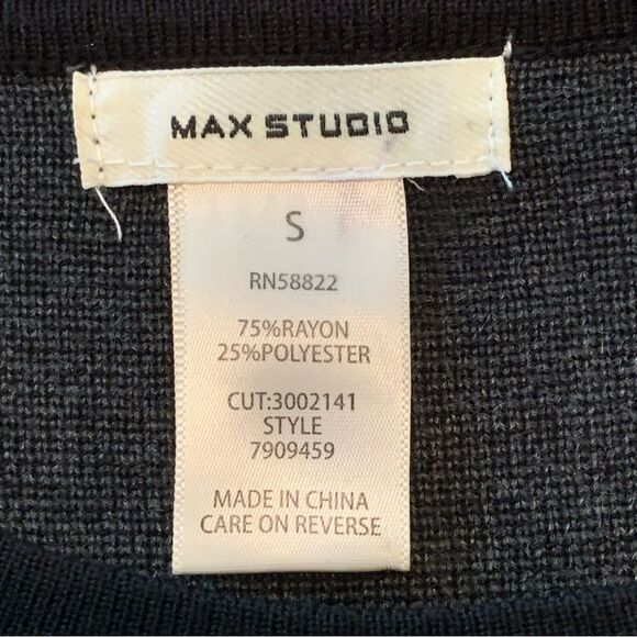 MAX STUDIO Women’s Bodycon Sweater Dress Black Grey Geometric Size Small. - Picture 7 of 12